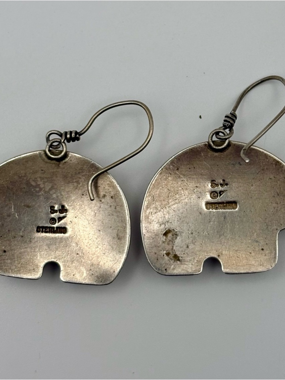Vintage Sterling Silver Blue Lapis Lazuli Zuni Bear Drop Earrings - Picture 2 of 3